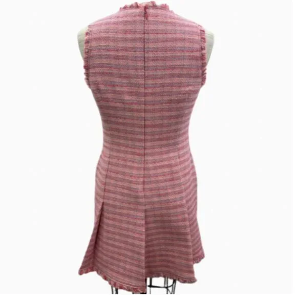NWT Cinq a Sept Matilda Tweed Matilda Mini Dress Sz2/4/6 Sugar Coral Pink Blush